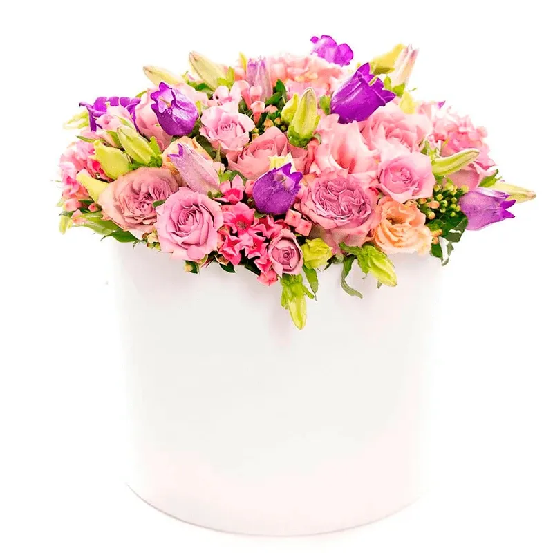 Цветы в коробке «Краски любви»